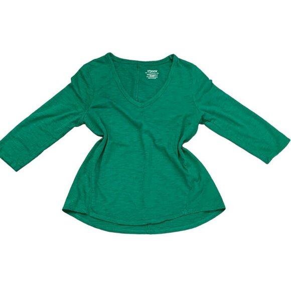 Chico's The Ultimate Tee V-Neck Green Slub Cotton Modal Sz 0 (S/4) #99P - Picture 5 of 7